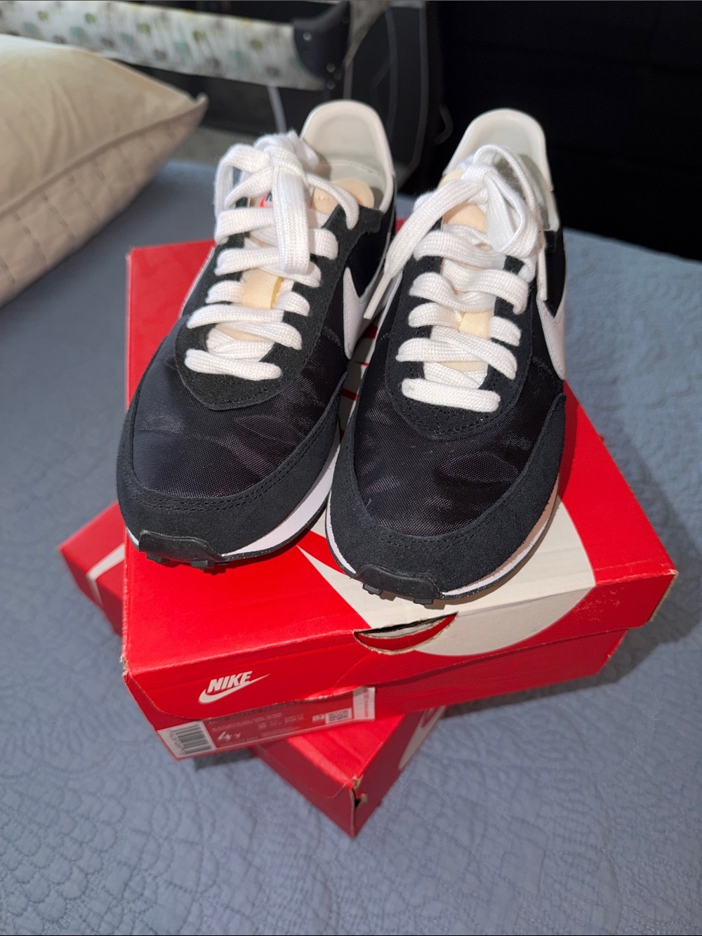 Nike Black and White Waffle Sneakers